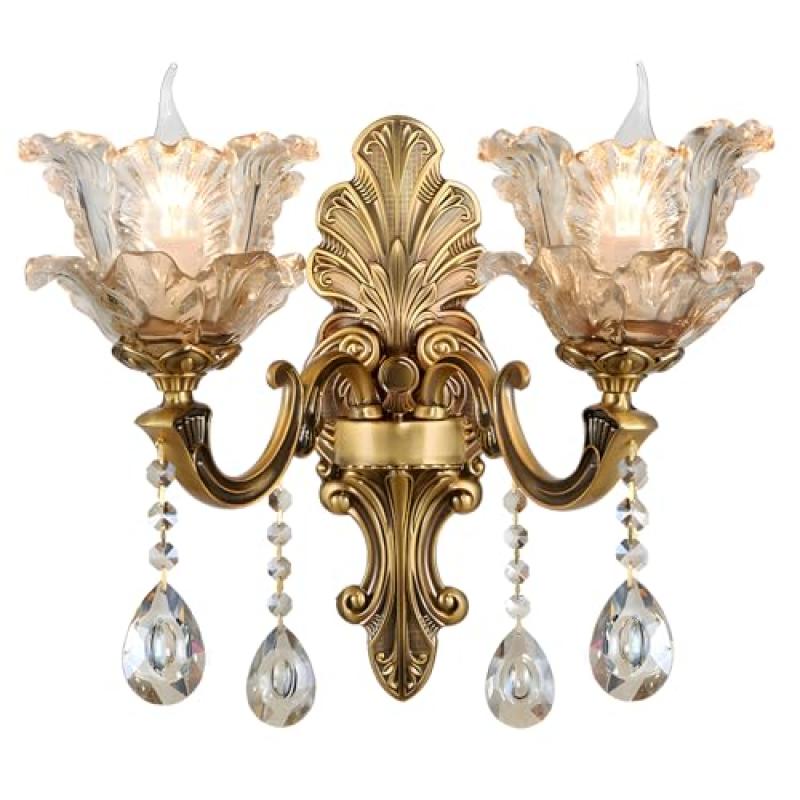 Vintage Floral Wall Mount Lamp