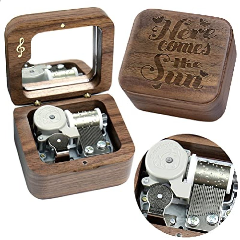 Sinzyo Here Comes The Sun Walnut Music Box…
