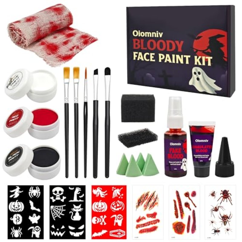 Oiomniv 23 Pcs Halloween Zombie Makeup Kit - SFX…