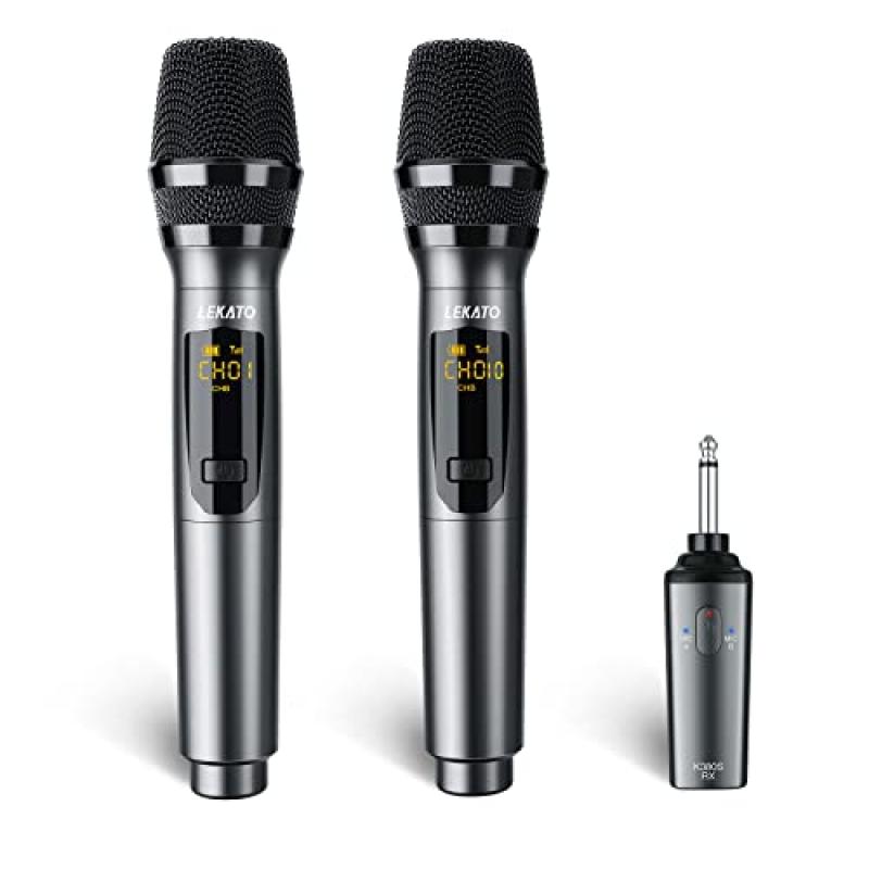LEKATO Wireless Metal Singing Microphones