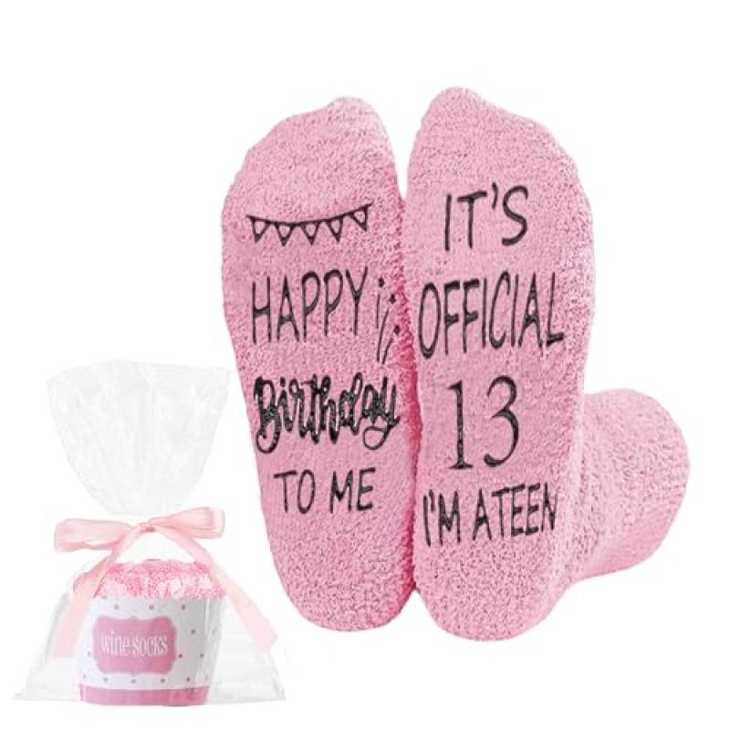 Girls' 13th Birthday Pink Bed Socks
