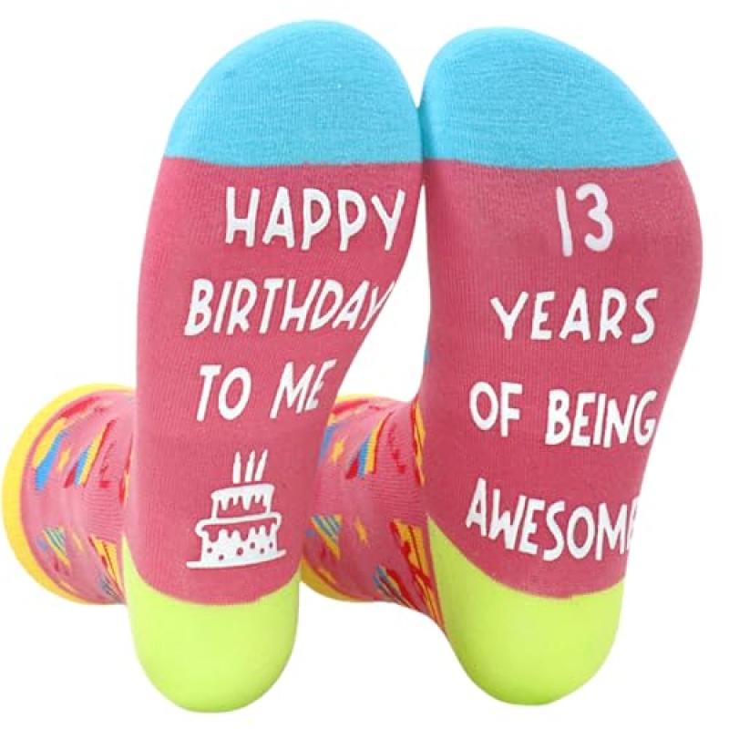 NOEMIN Girls 13th Birthday Cotton Socks