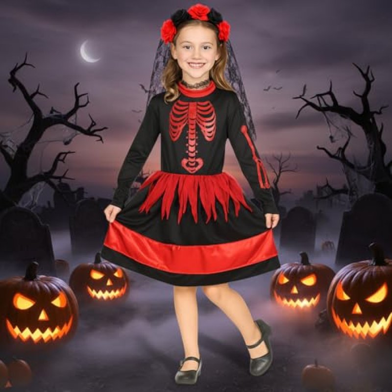 Girls Skeleton Tutu Costume