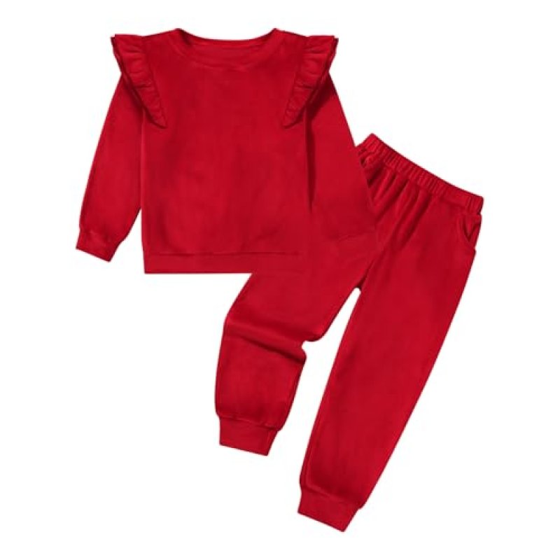 ESHOO Girls Clothes Kids Velvet Tracksuit Little…