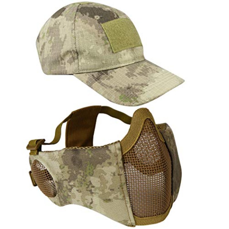 AOUTACC Airsoft Mask and Cap Set