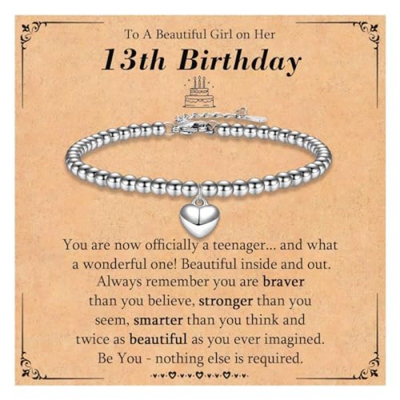 KORAS Birthday Heart Charm Bracelet