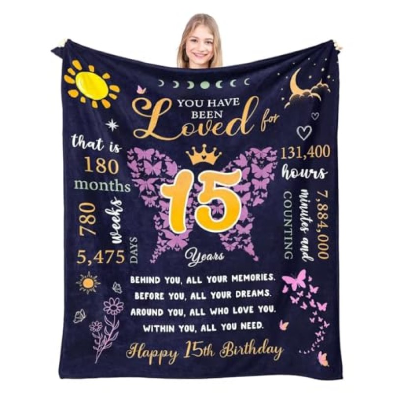 EIMOPE Birthday Blanket for Girls
