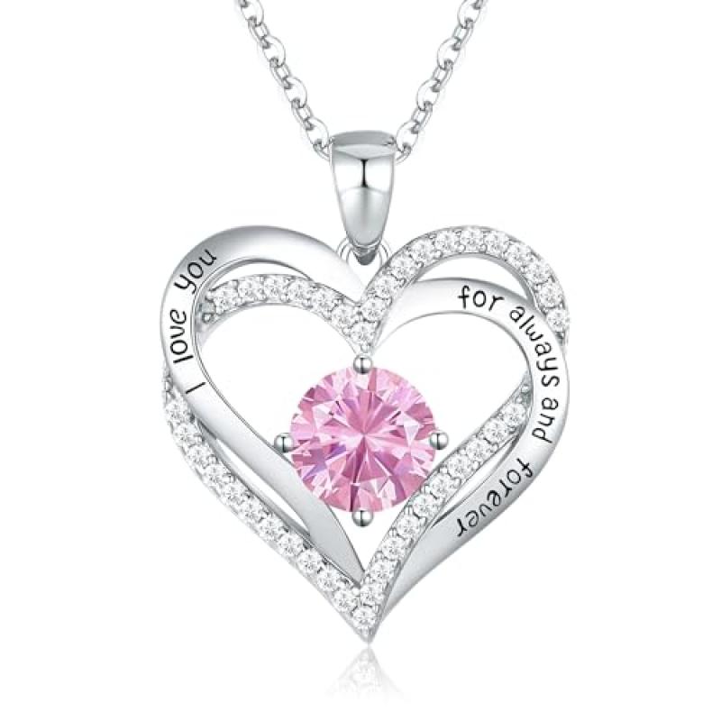 CDE Birthstone Heart Pendant Necklace