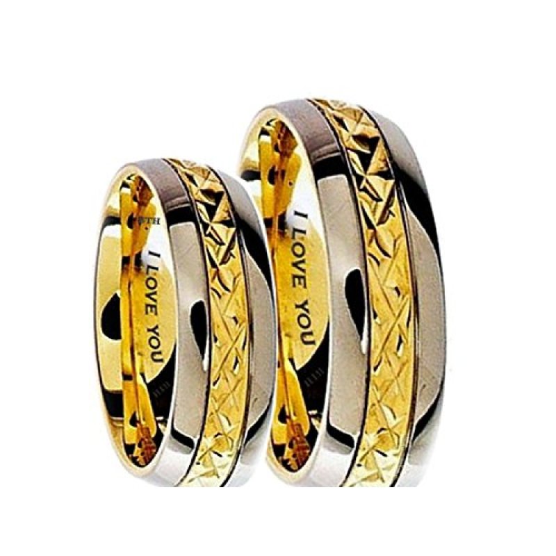 BESTTOHAVE His And Hers 7mm Engraved I Love You…