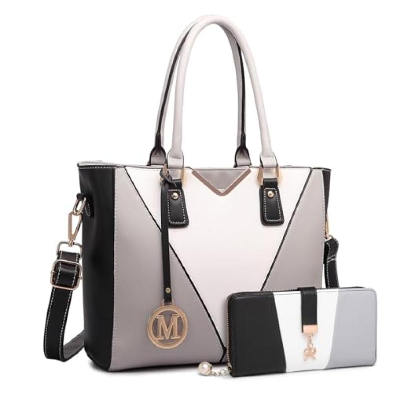 Miss Lulu V-Shape Handbag with Purse