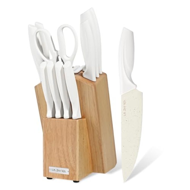 LIN ZHI REN Kitchen Knife Set, 13-Piece White…