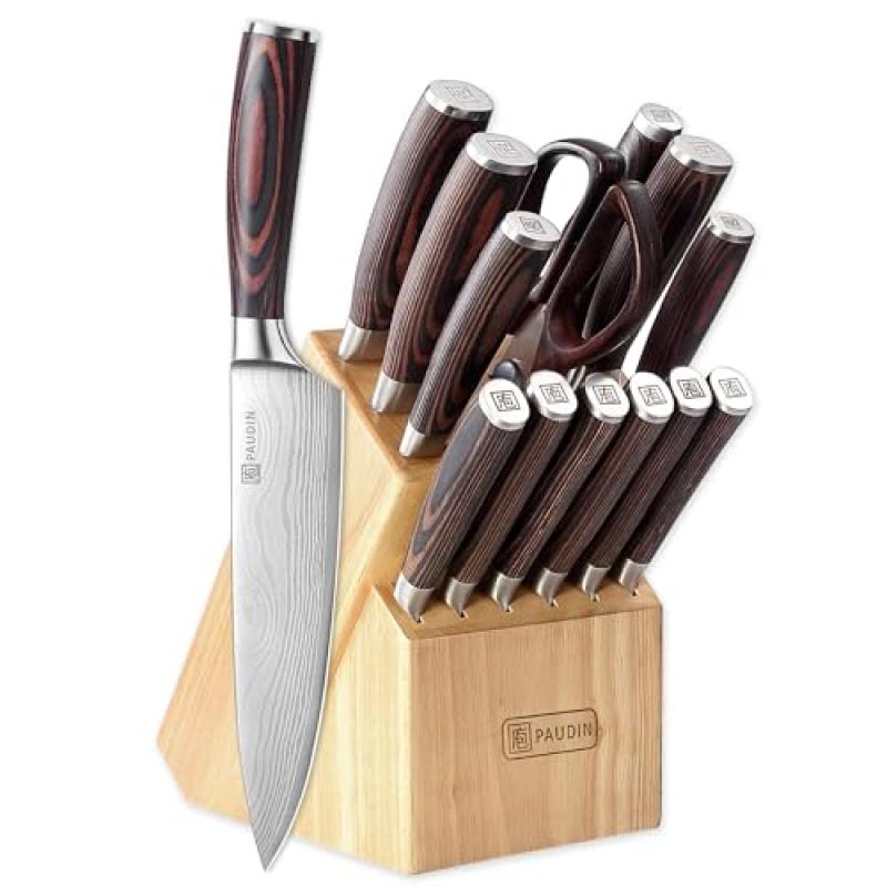 PAUDIN Kitchen Knife Set, 14 Pieces