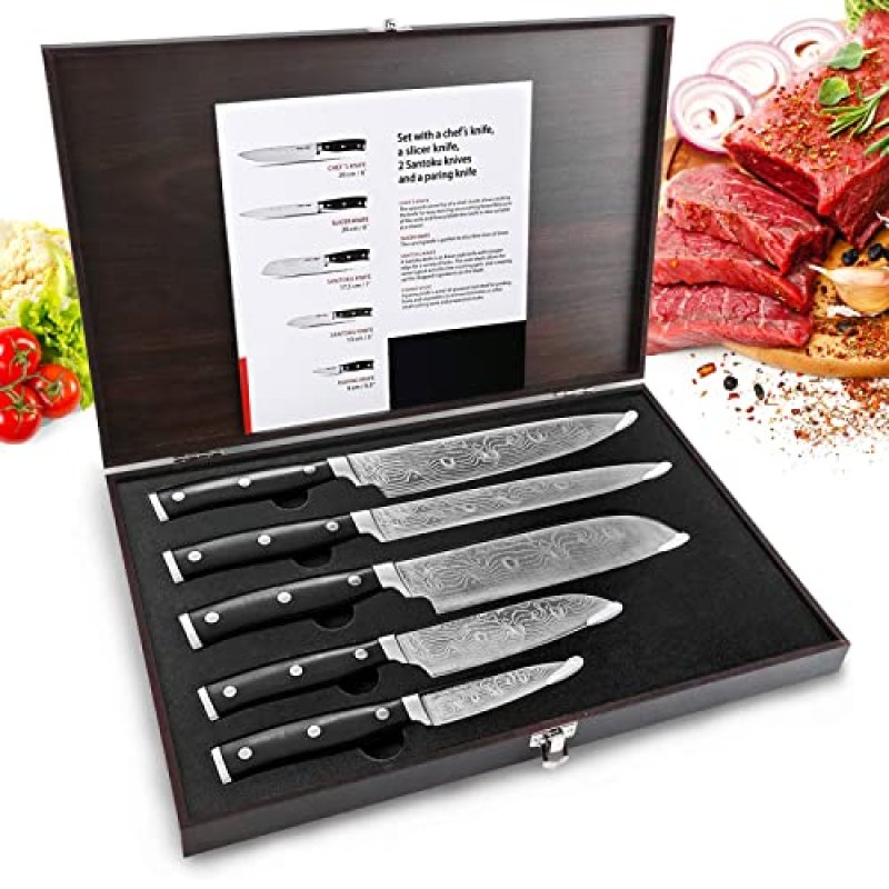 Kitchen Knife Set, 5 Pieces Professional Chef…