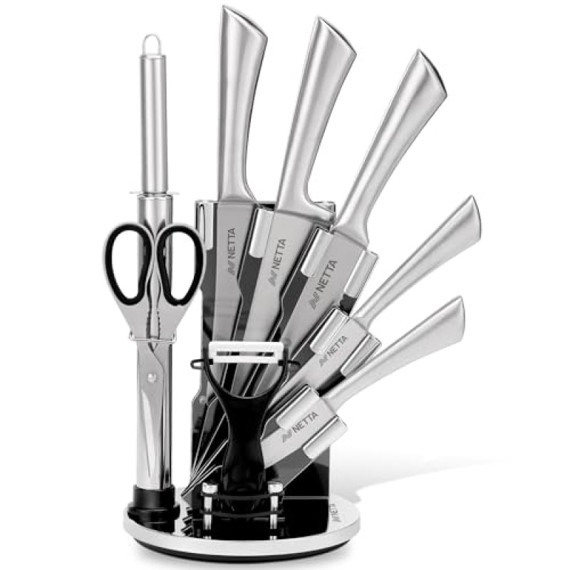 NETTA Kitchen Knife Set with Block - Professional…