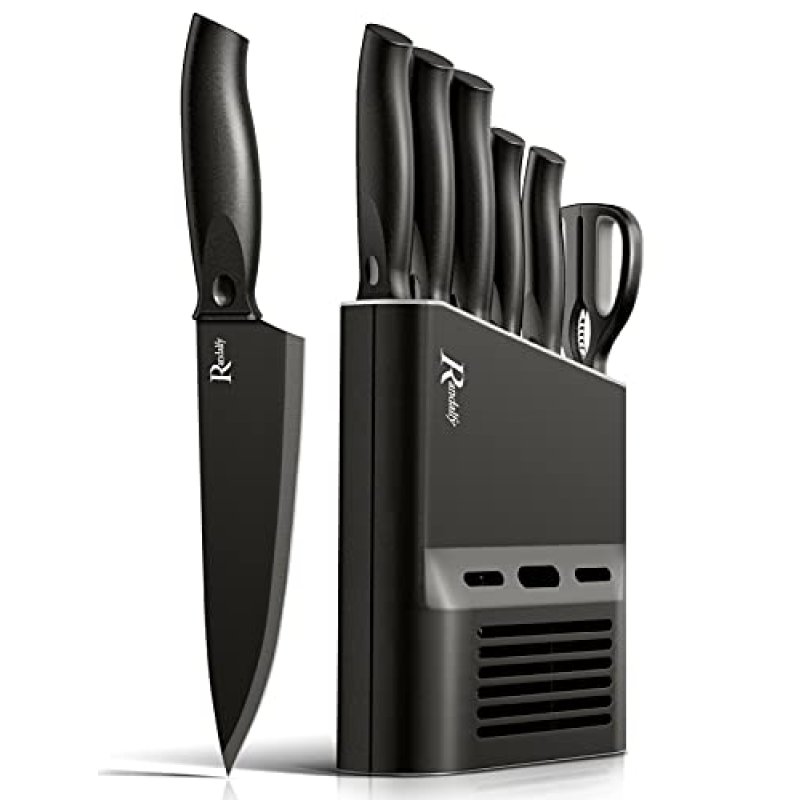Kitchen Knife Set with Knife Block Set - 7 Pieces…