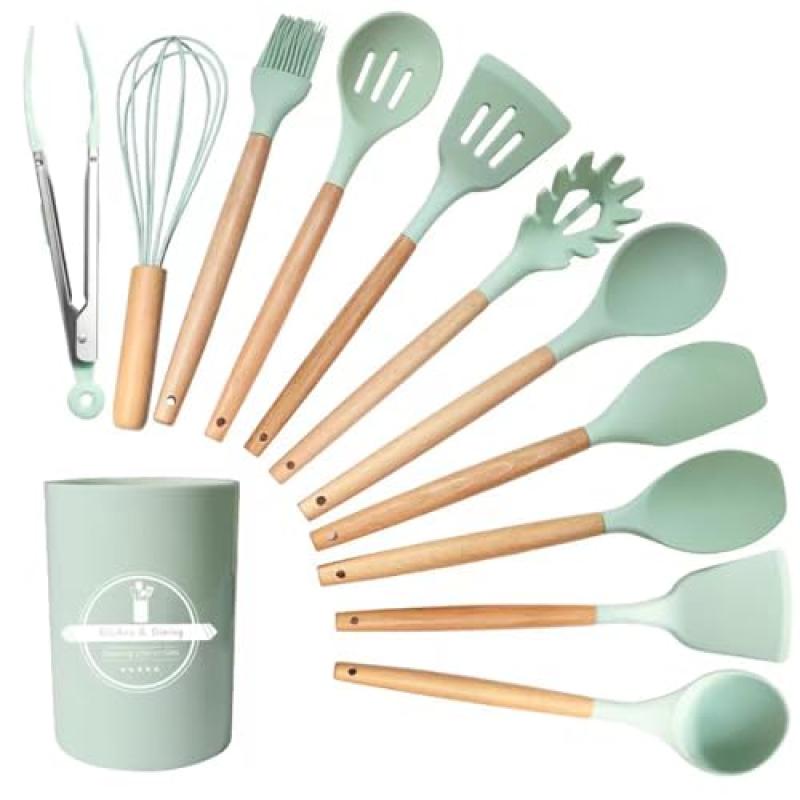 GJIE Kitchen Utensil Set with Wooden Handle