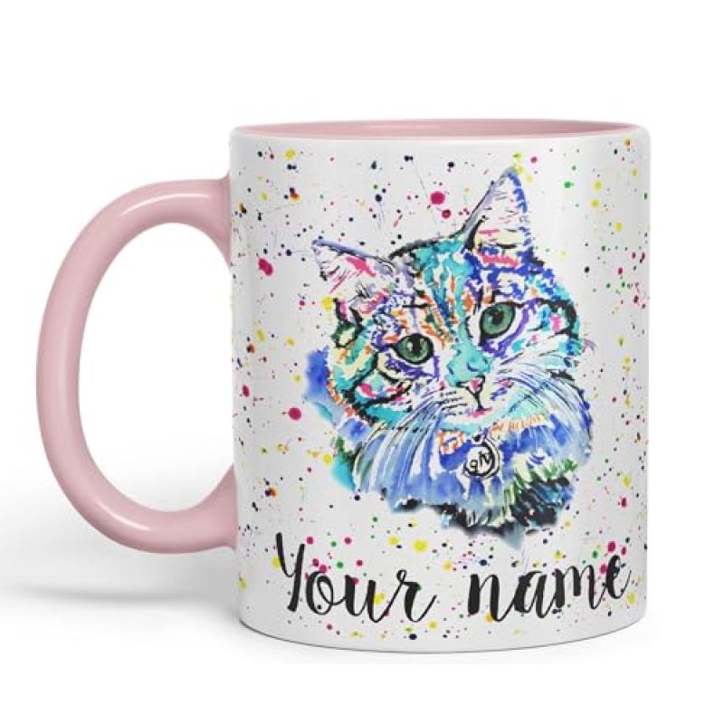 Vixar Blue Cat Ceramic Mug