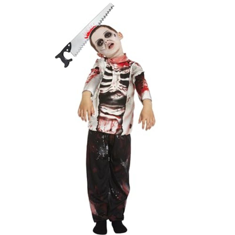 Lizzy Kids Zombie Boy Costume with Saw Headband |…