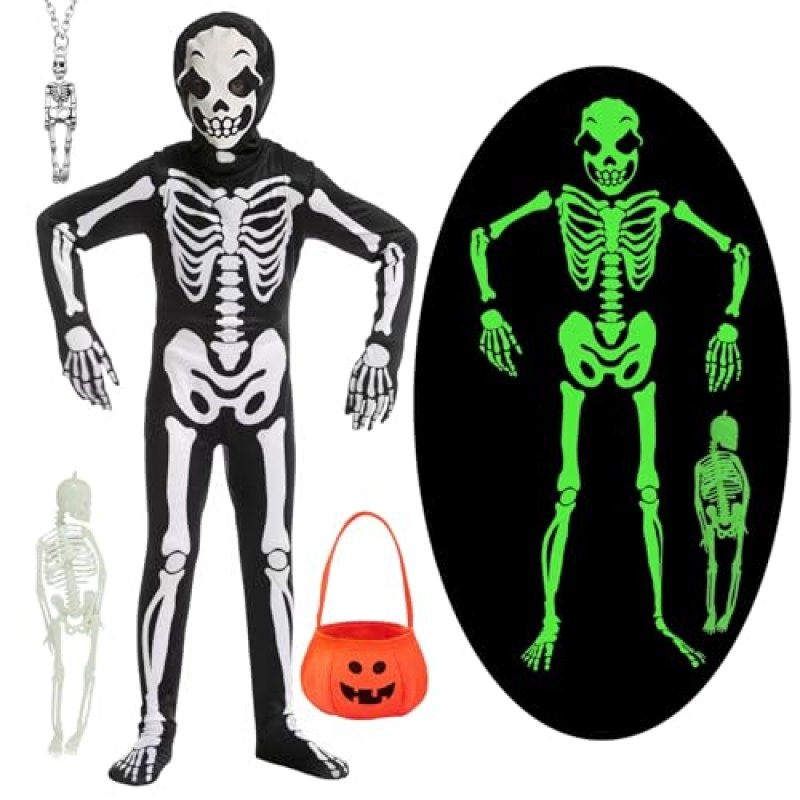 YADODO Skeleton Costume Kids Boys Girls 5-6 Glow…