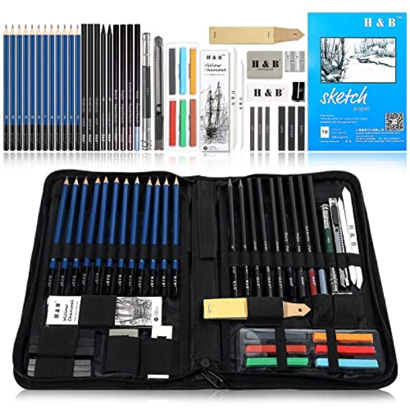 H & B Sketch Pad and Pencil Set