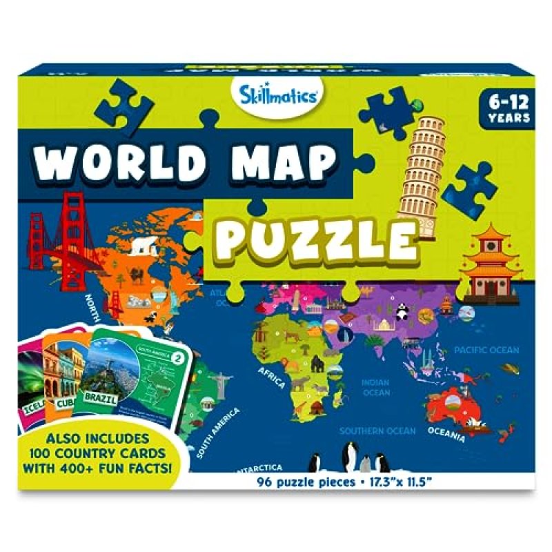 Skillmatics World Map Puzzle - Educational Geography Toy