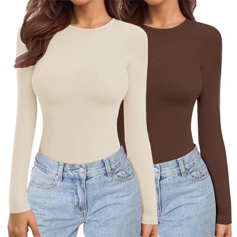 Ekouaer Womens Long Sleeve Tops