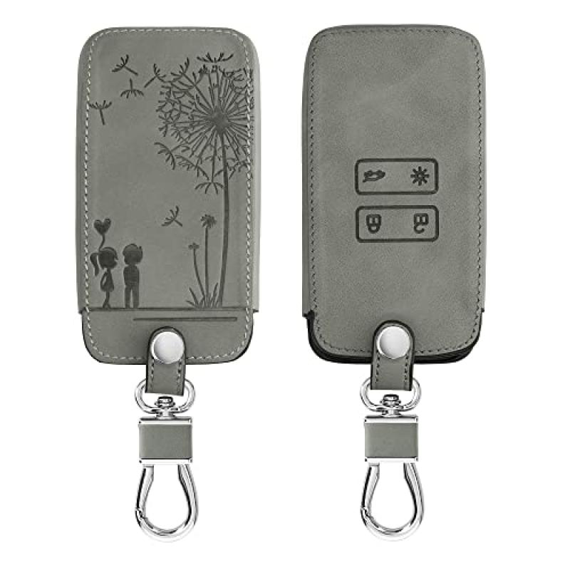 kwmobile Renault Car Key Cover - Synthetic Nubuck Leather Fob