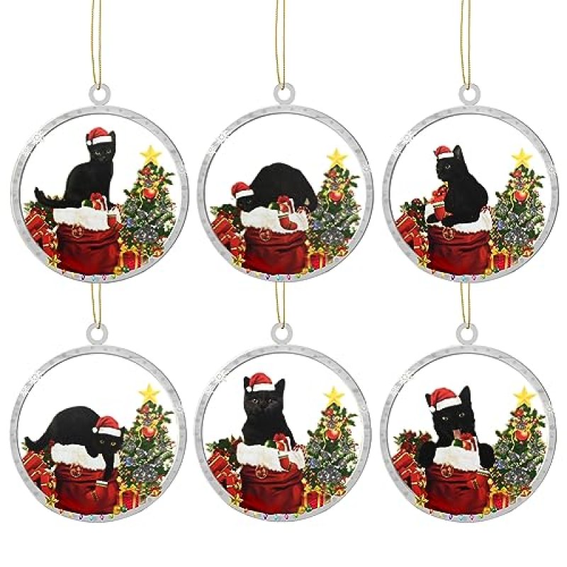 Black Cat Christmas Ornaments