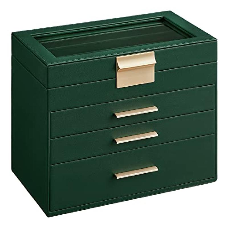 SONGMICS Glass Lid Jewellery Box