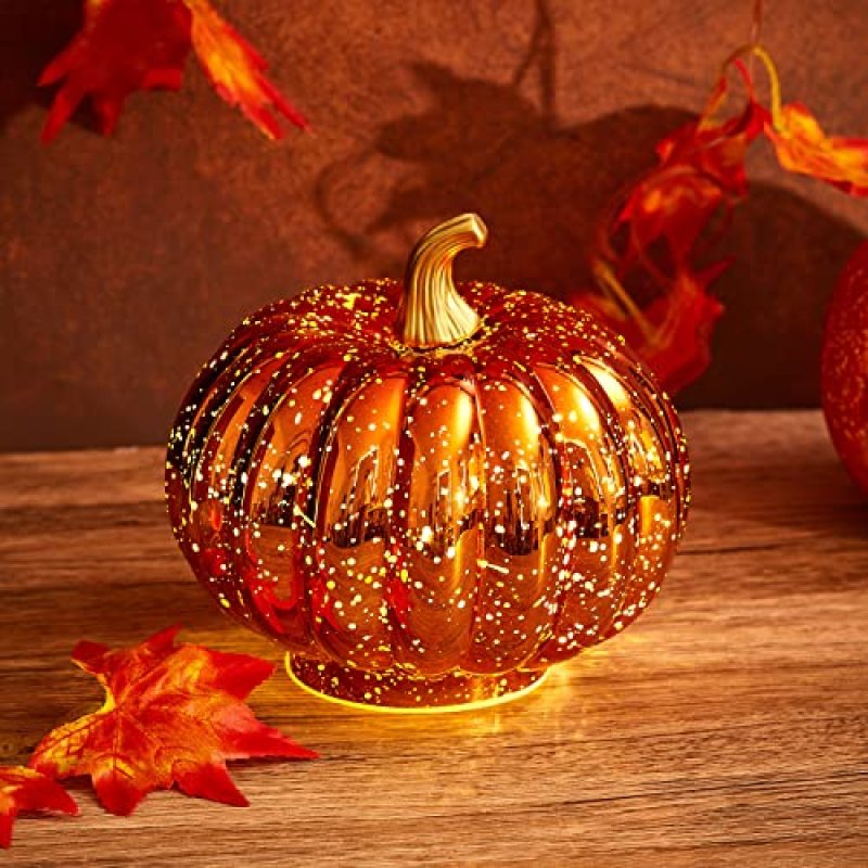 LED Glass Pumpkin Light