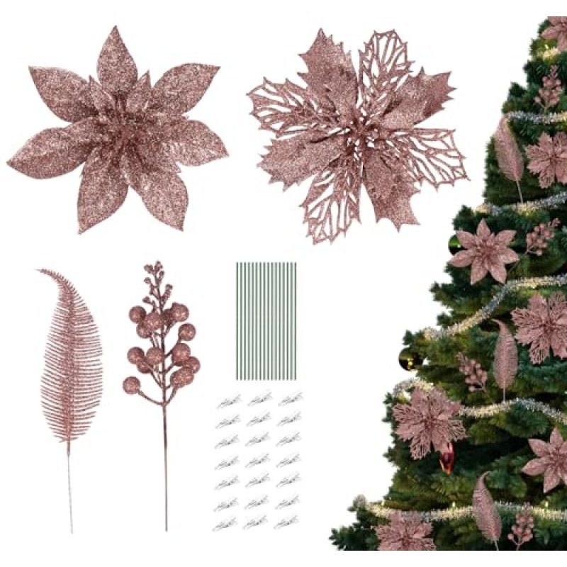 Ilauke Poinsettia Artificial Flowers