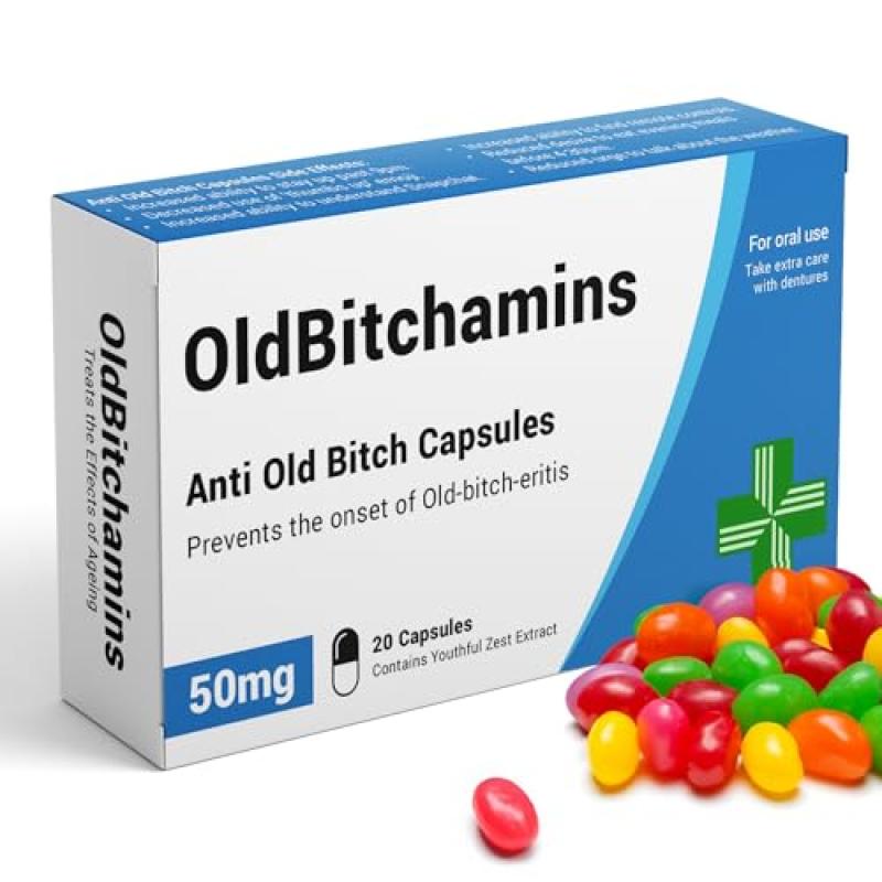 OldBitchamins Prank Pill Box