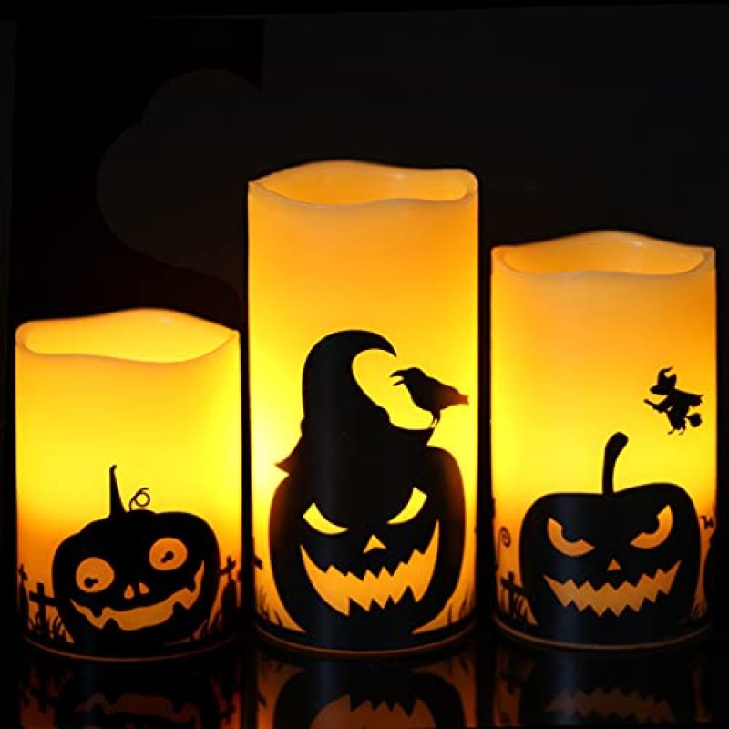 Eldnacele Halloween Flameless Candles, LED…