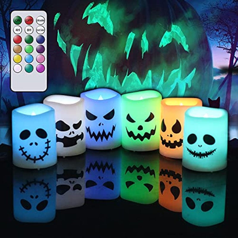 Eldnacele Halloween Flameless Votive Candles with…