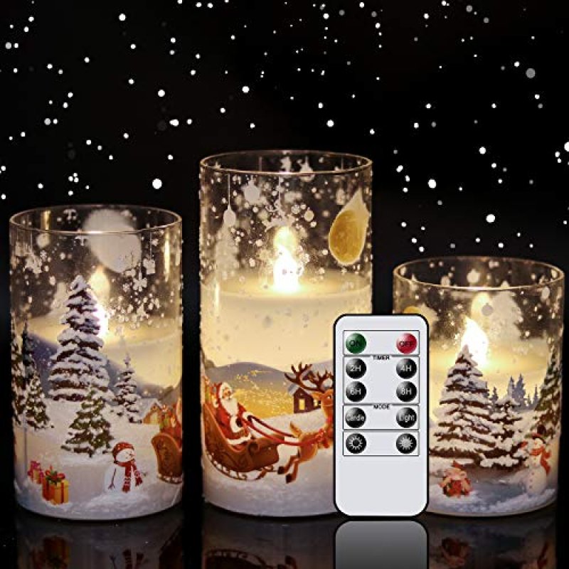 Eldnacele Flameless Santa Candles