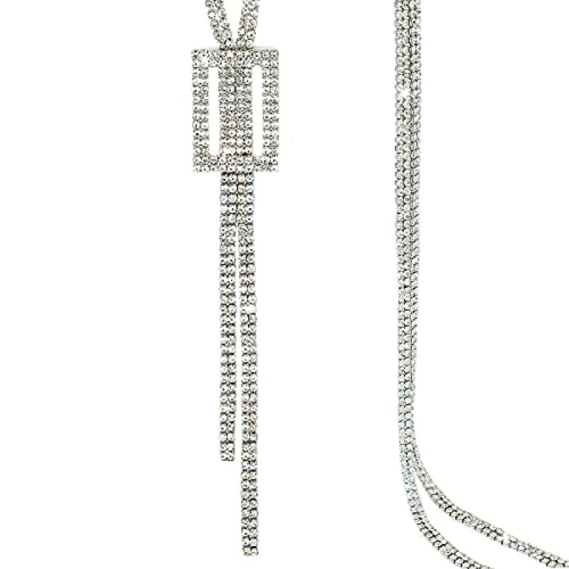 Gleamart Long Pendant Necklace for Women Crystal…