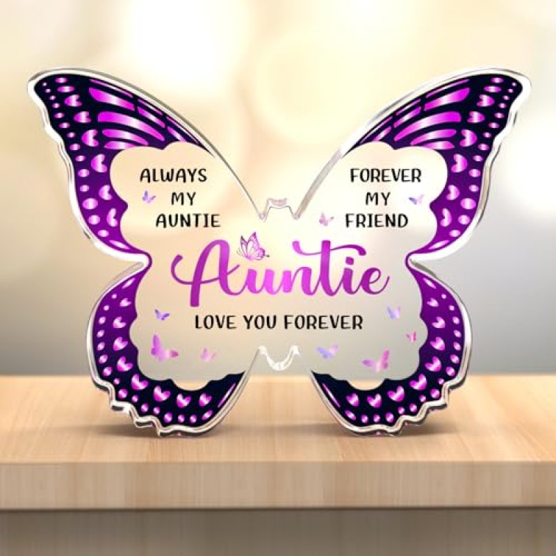 Gleevara Auntie Butterfly Acrylic Plaque