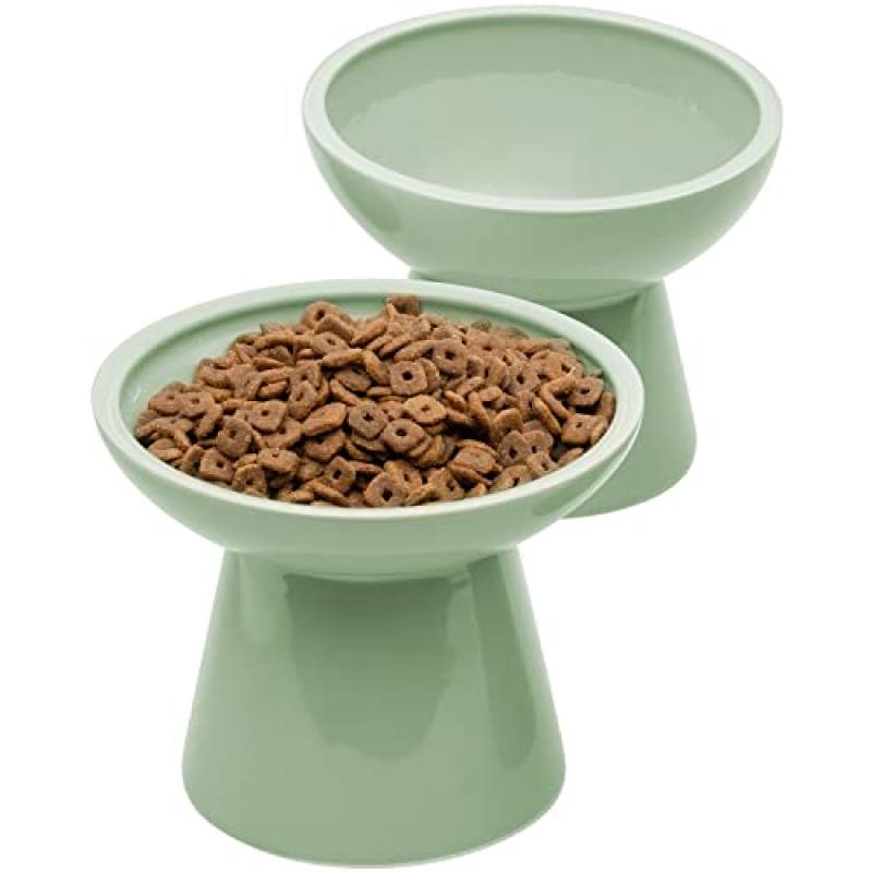 CEEFU Elevated Ceramic Cat Food Bowl