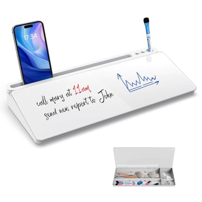 Sliandtelly Desktop Whiteboard with Storage Drawer
