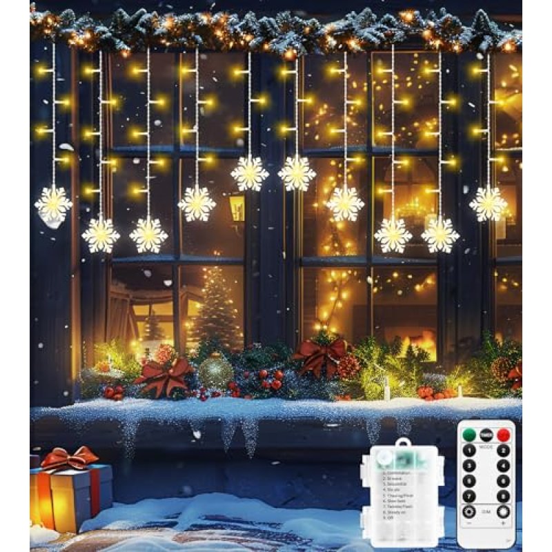 Ulightown Snowflakes Curtain Lights