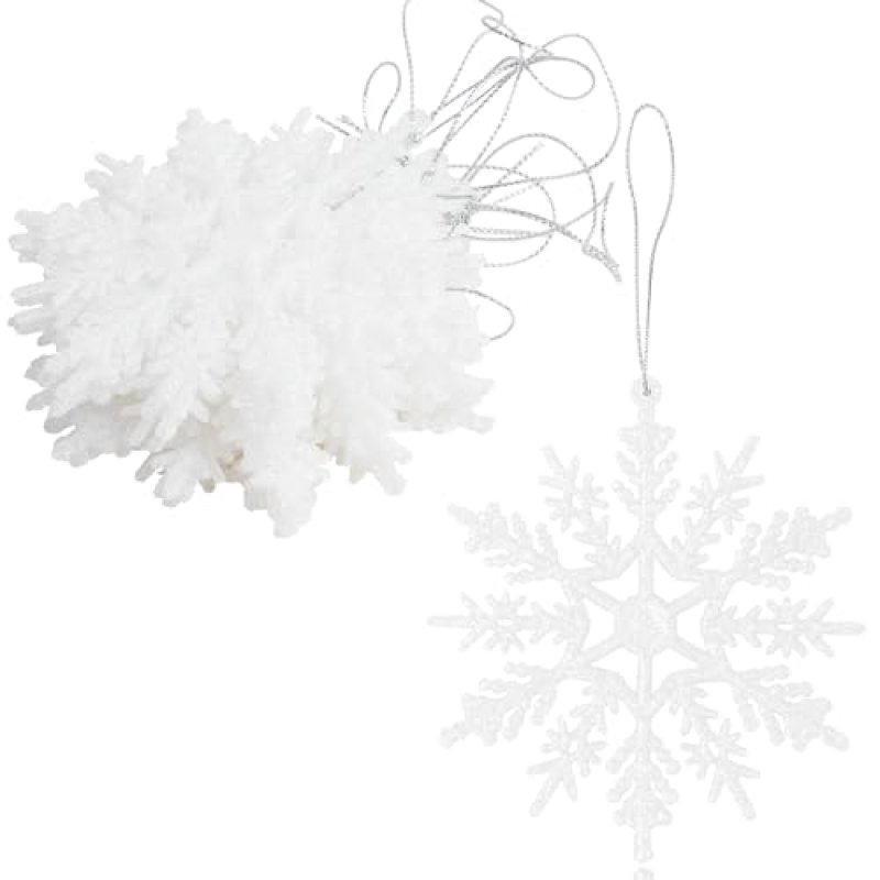 VEYLIN Glitter Snowflake Ornaments