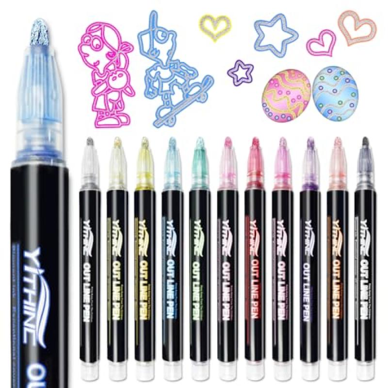 YITHINC Glitter Outline Markers Pens