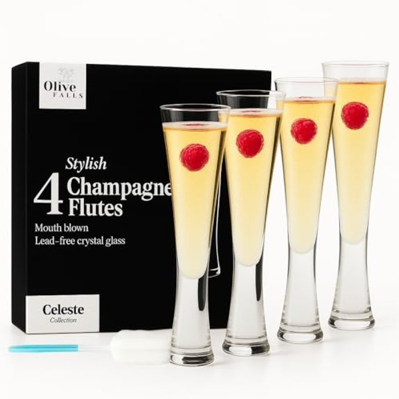 Olive Falls® Celeste Champagne Flutes and…