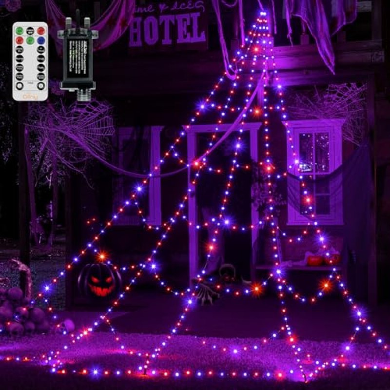Ollny Halloween Spider Web Lights