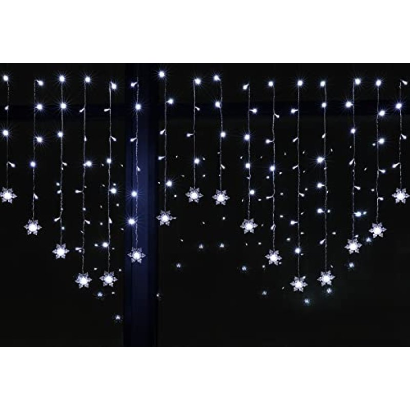 Bloomwin Christmas Snowflake Curtain Lights