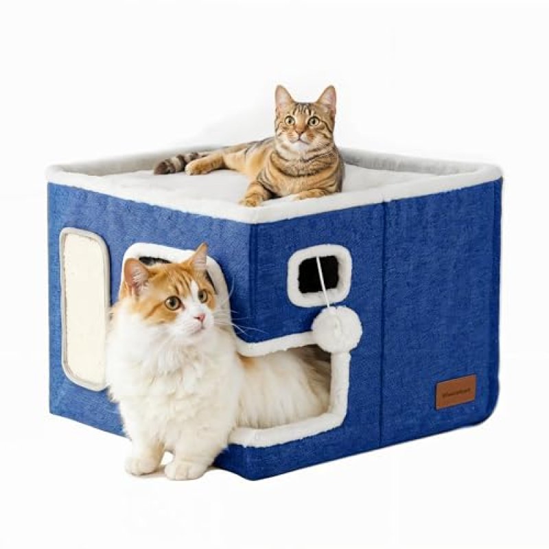 Blue Cat Cube Bed