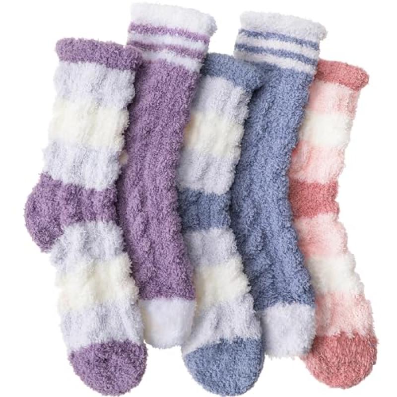 EBMORE Fluffy Slipper Socks for Women