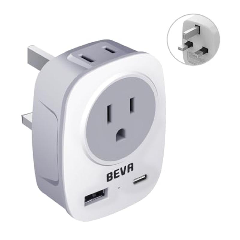 BEVA Plug Adapter with 2 USB Slots