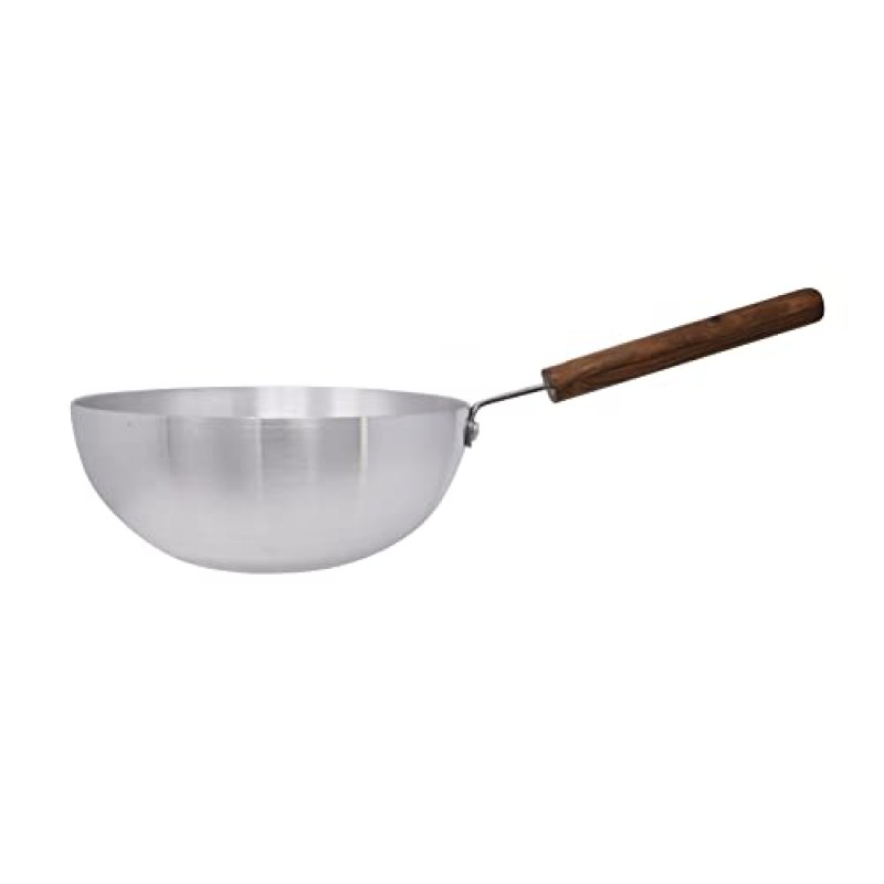 Aluminium Biryani Pan Wok with Wooden Handle Deep…
