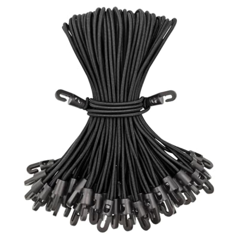 BINCKIN Small Bungee Cords for Camping, 10 Inch, Pack of 50